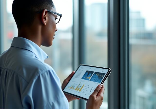 Small business owner reviewing compliance documents